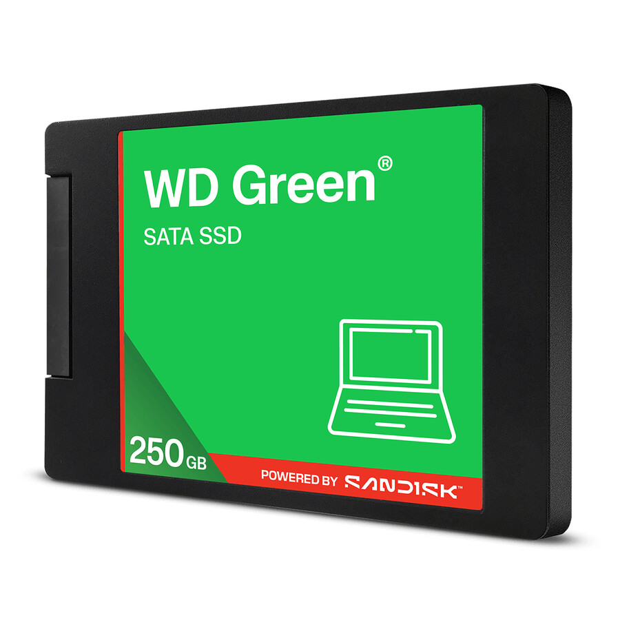 ssd sata wd green de 25 pulgadas y 250 gb con carcasa de 7 mm y 25 sandisk
