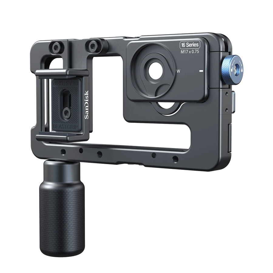 kit de creación beastgrip x sandisk beastcage para iphone 16 pro y pro max sandisk