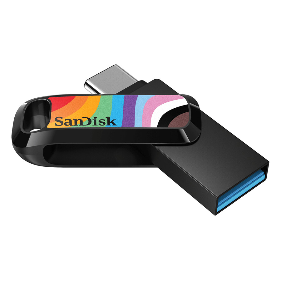 unidad dual sandisk ultra go de 128 gb con usb tipo c edición pride sandisk