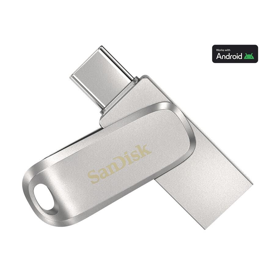 unidad flash usb tipo-c sandisk ultra dual drive luxe de 32 gb color plata sandisk