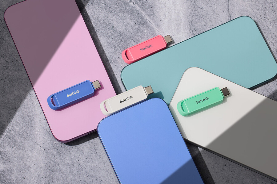 unidad de teléfono sandisk arctic white de 256 gb con usb-c sandisk
